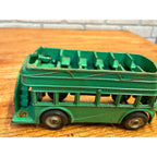 Vintage 1930s Arcade Cast Iron Double Decker Bus Toy #318 Green 8" - SUPERB