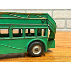 Vintage 1930s Arcade Cast Iron Double Decker Bus Toy #318 Green 8" - SUPERB