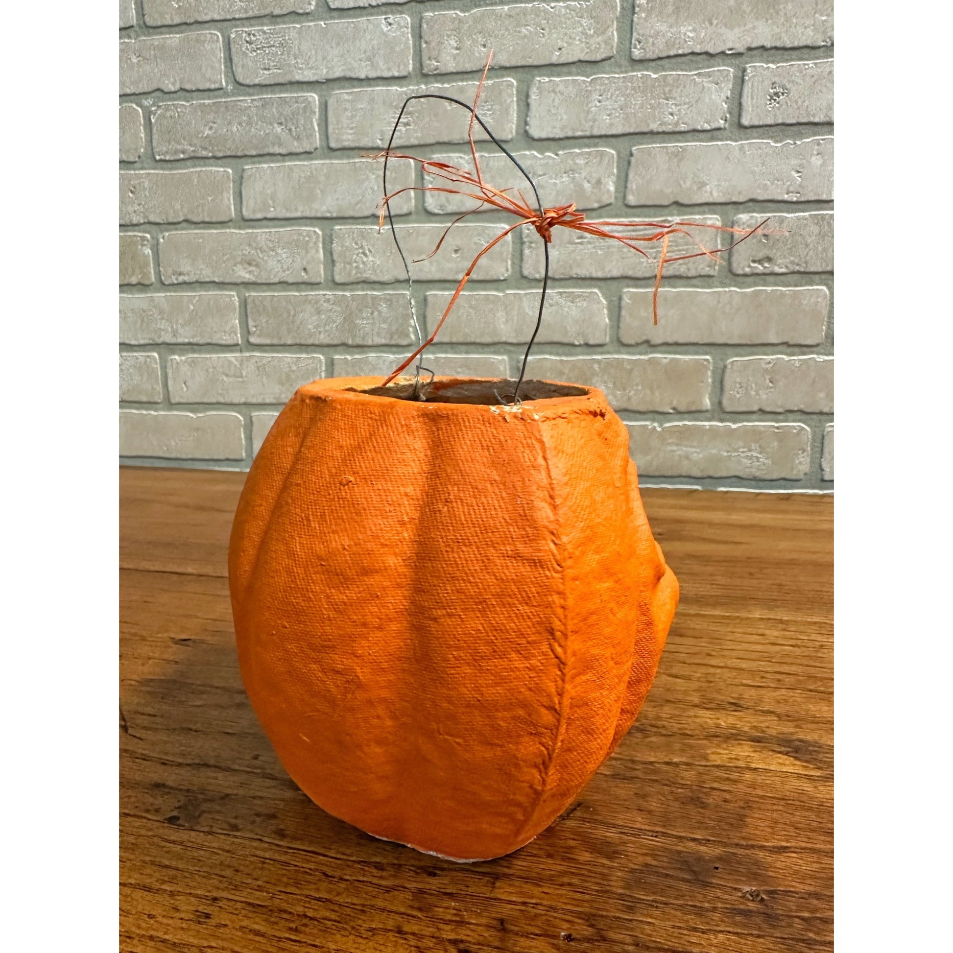 Vintage 1940s Halloween Paper Mache JOL Lantern Choir Boy Pulp 6" Jack O Lantern