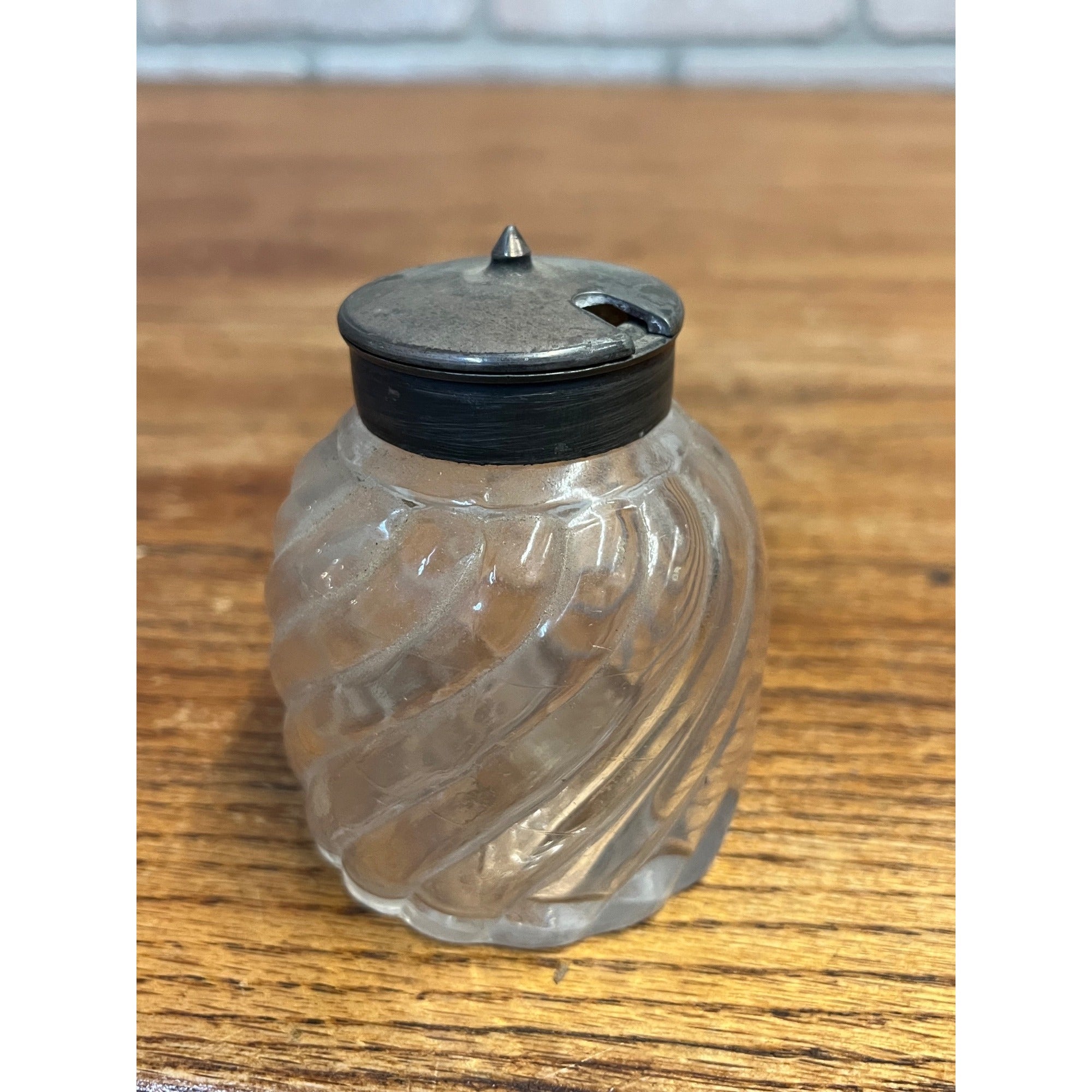 Antique EAPG Fostoria Glass Mustard Horseradish Condiment Jar No 112 Cascade OMN