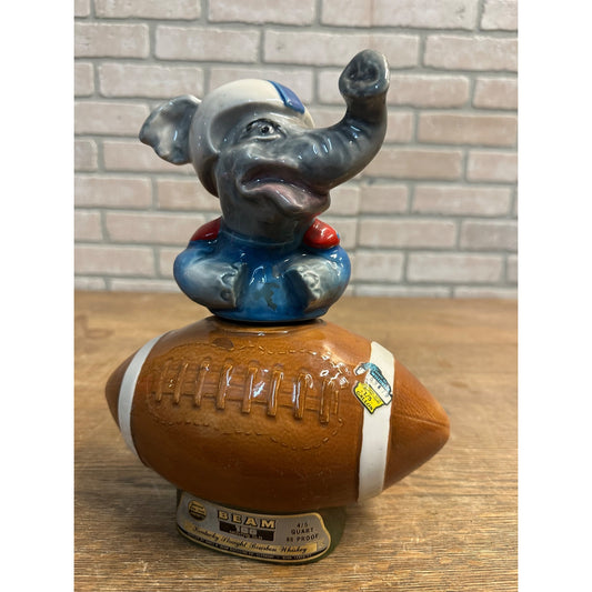 Vintage 1972 Jim Beam Republican Elephant Football Decanter EMPTY