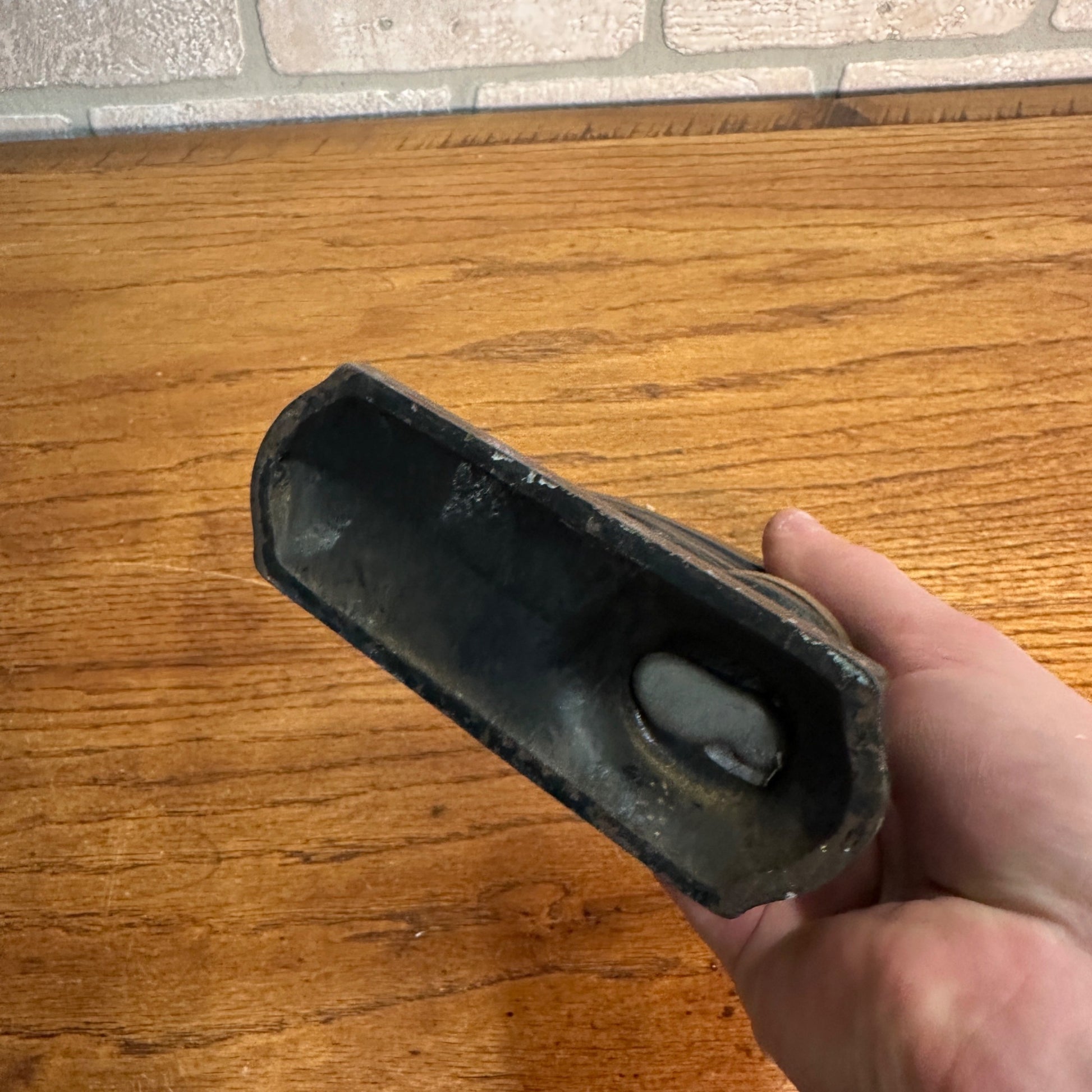 Antique Cast Iron Notary Stamp Seal -Bonduel Wis Labutzke Motor Sales