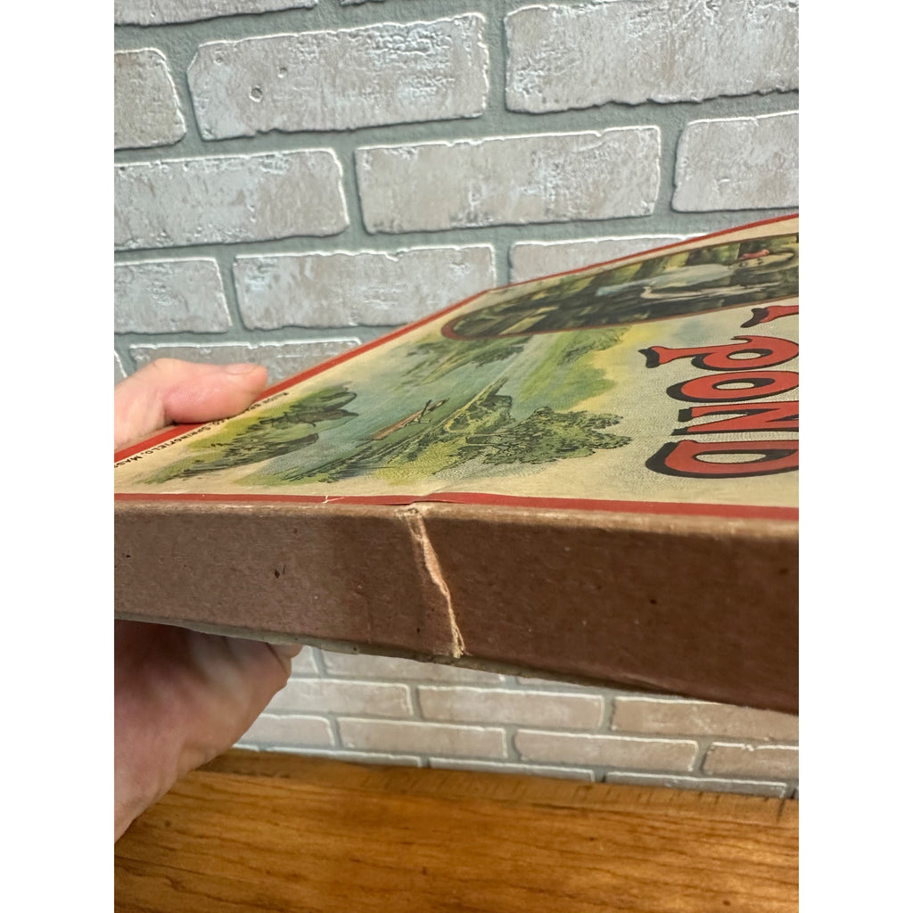 RARE Antique c1909 Fish Pond Milton Bradley Fishing Game Toy Complete w/ Box