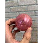 Vintage Shiny Brite Pink Glass Ball Mica Snowcap Christmas Ornament 2.5"