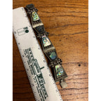 Vintage Mexico Sterling Silver & Abalone Shell Cuff Bracelet Signed FCP Taxco