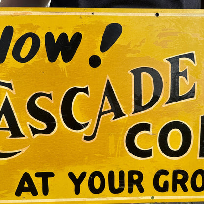 Vintage Cascade Club Coffee Sign Tin Metal Advertising Sign