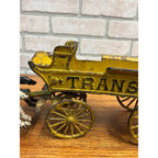 Original 1895 Dent Arcade Cast Iron Toy Horse-Drawn Transfer Freight Wagon 17"