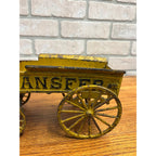 Original 1895 Dent Arcade Cast Iron Toy Horse-Drawn Transfer Freight Wagon 17"