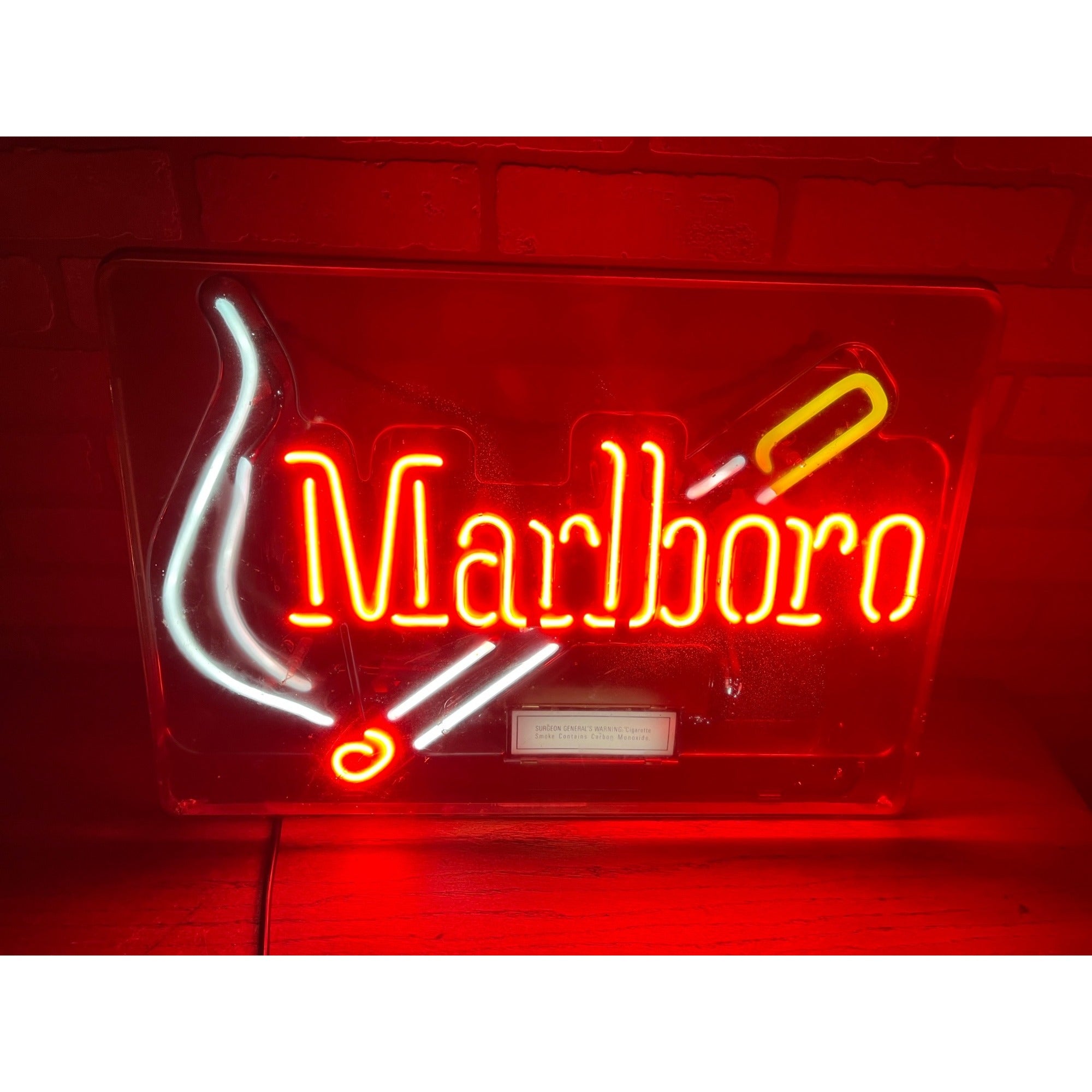 Vintage Marlboro Lighted Advertising Store Display Neon Sign Philip Morris Everbrite