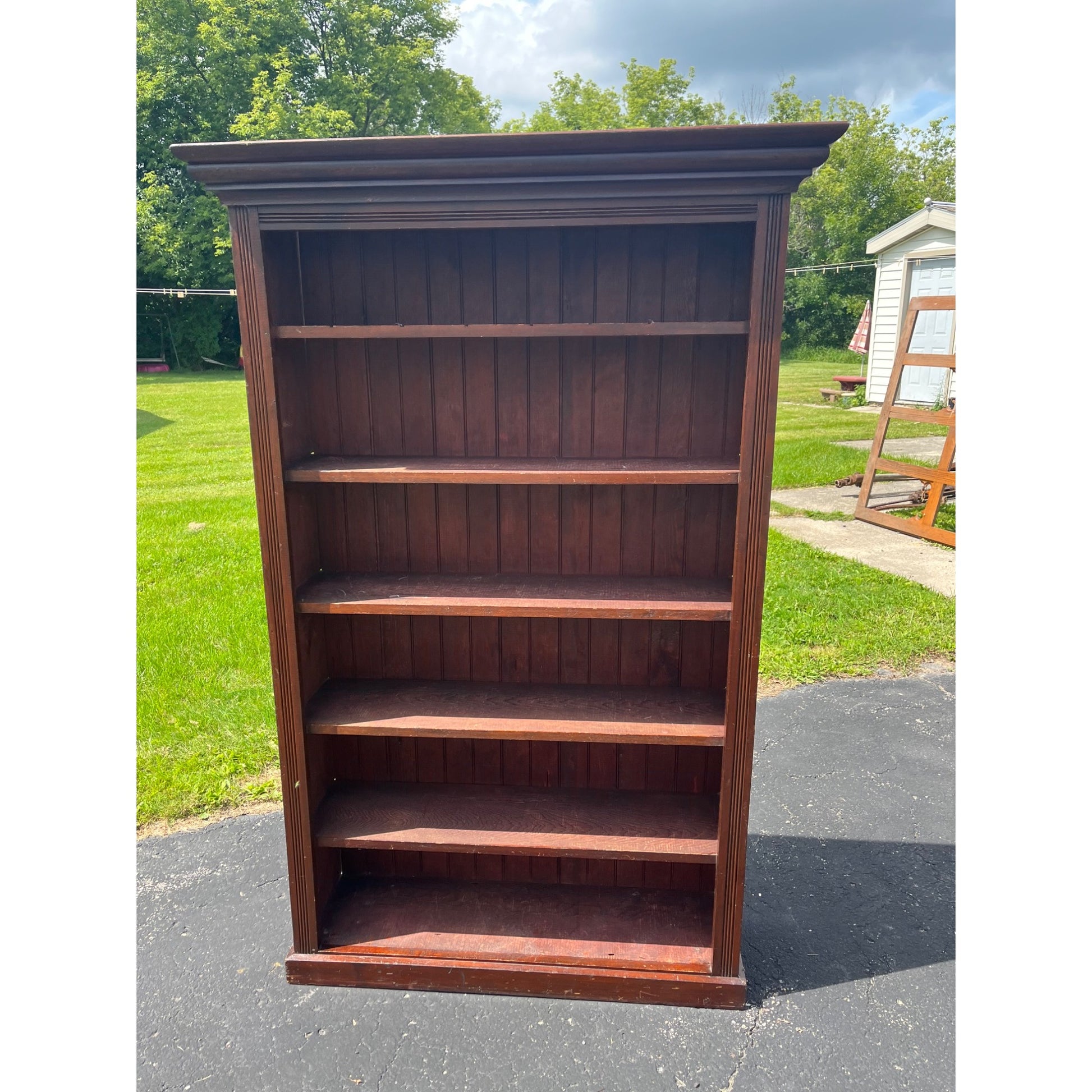 Antique Primitive Wainscoting Bookshelf / Book Case