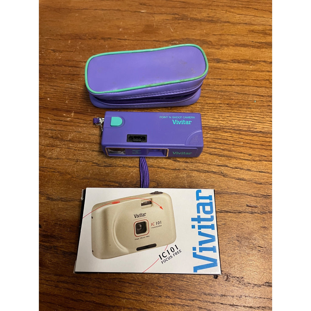 Vintage Vivitar IC101 Camera (NEW) & Purple Point 'n Shoot Camera Lot (2)