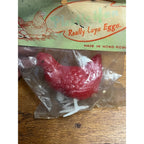Vintage 1950s Egg Laying Chicken Hen Plastic Novelty Toy Hong Kong NOS NEW