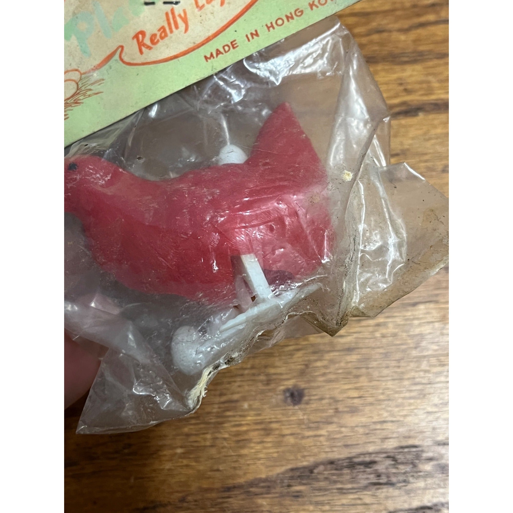 Vintage 1950s Egg Laying Chicken Hen Plastic Novelty Toy Hong Kong NOS NEW