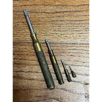 Stunning Vintage FREY Brass Nest of 4 Screwdrivers Slotted Nested Tool Set Vtg