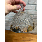 Antique EAPG Duncan & Sons Scalloped Six Point & Gold Domed Butter Dish No. 30