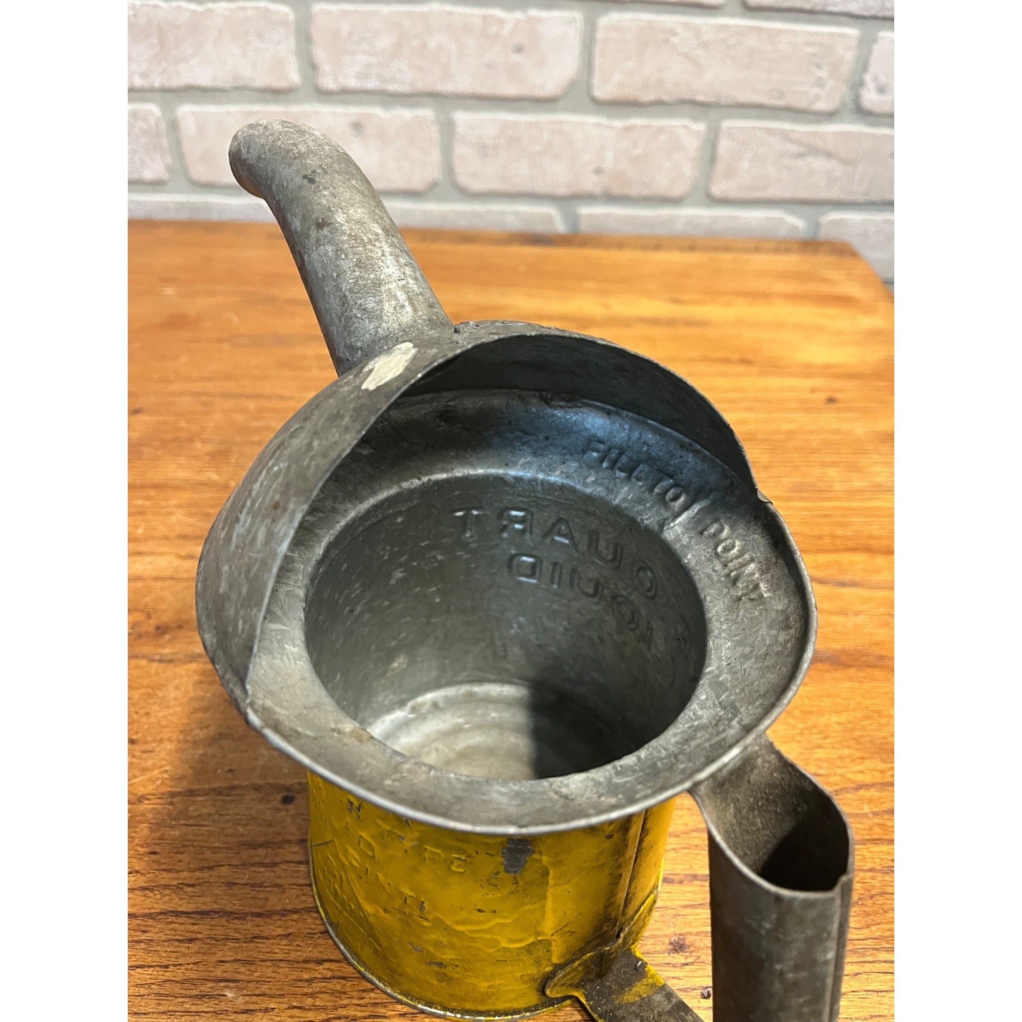 Antique Vintage Steel Oil Gas Can NYC-PA Approved Lawson Yellow Paint