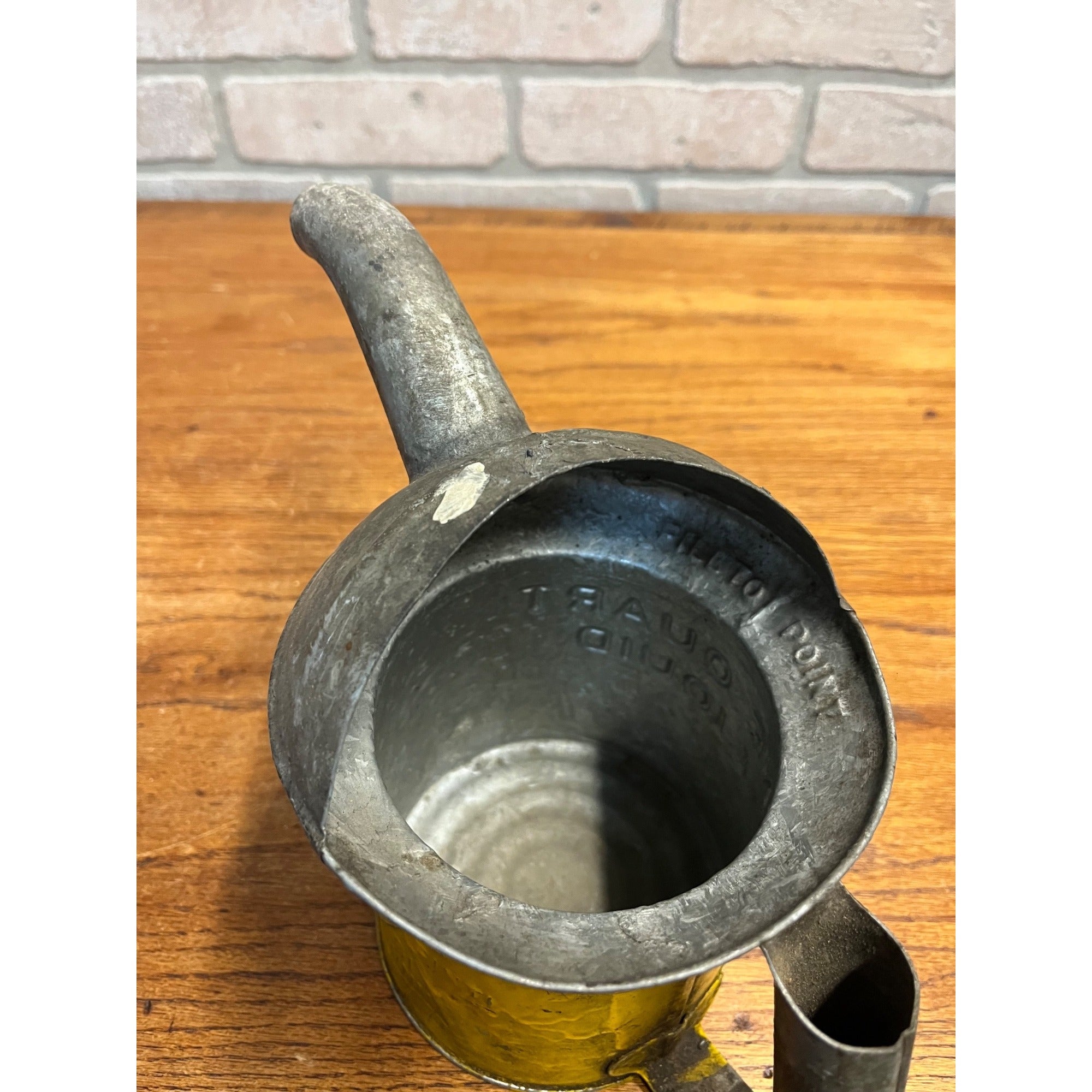 Antique Vintage Steel Oil Gas Can NYC-PA Approved Lawson Yellow Paint