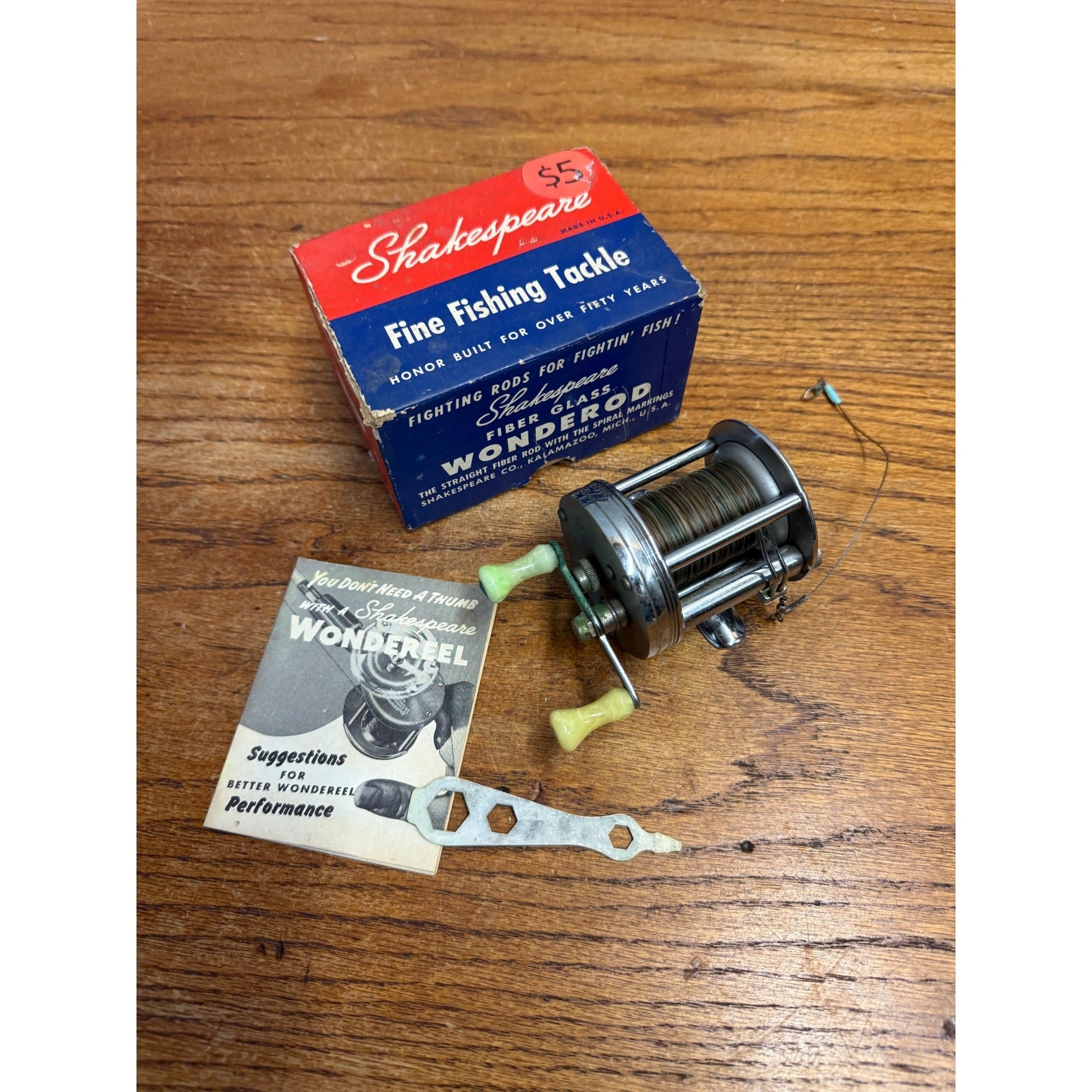 Shakespeare Wonderreel 1920 Casting Reel Model GA Vintage Fishing Made In USA