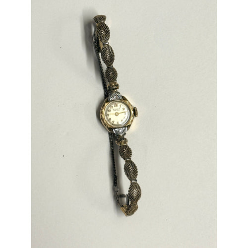 Vintage Gruen Veri-Thin Ladies Watch 10K Gold Filled Mesh Bracelet - Runs
