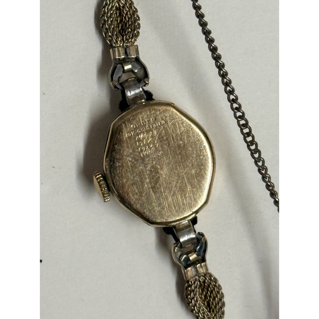 Vintage Gruen Veri-Thin Ladies Watch 10K Gold Filled Mesh Bracelet - Runs