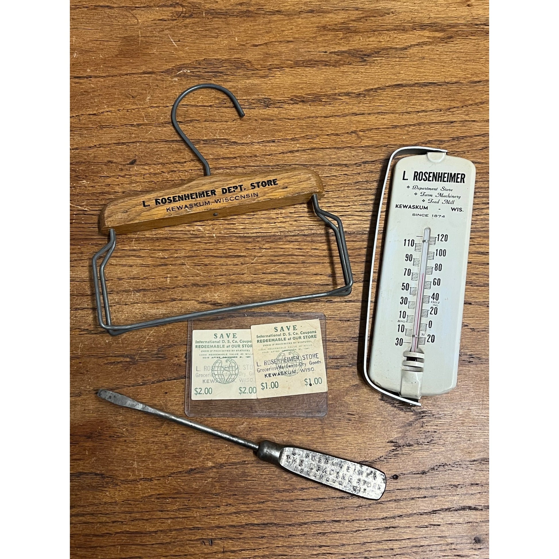 Vintage Kewaskum Wisconsin Rosenheimer Store Advertising Lot Screwdriver ++