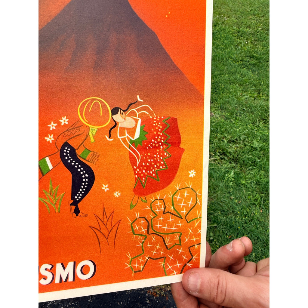 Original 1950s Mexico Direction Of Tourism Travel Poster Vintage Art 19" x 25"
