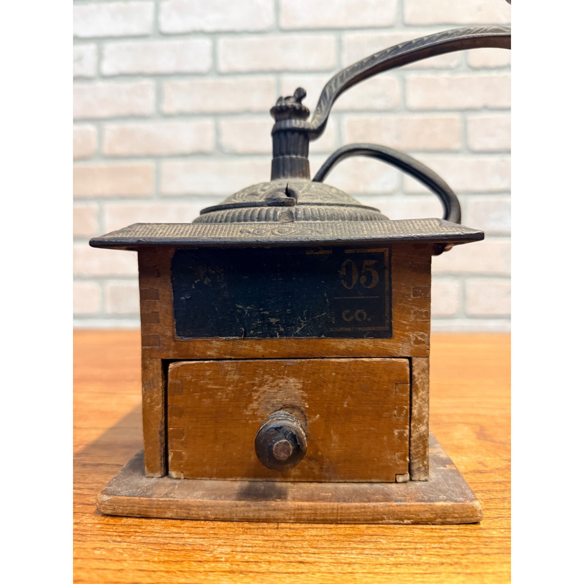 Antique Arcade Imperial Mill No. 705 Coffee Grinder Cast Iron Wood Hand Crank
