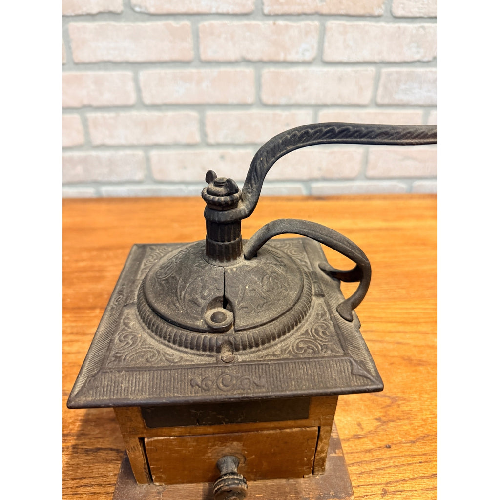 Antique Arcade Imperial Mill No. 705 Coffee Grinder Cast Iron Wood Hand Crank