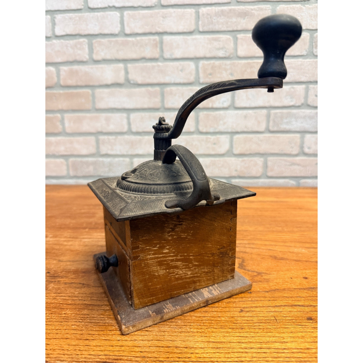 Antique Arcade Imperial Mill No. 705 Coffee Grinder Cast Iron Wood Hand Crank