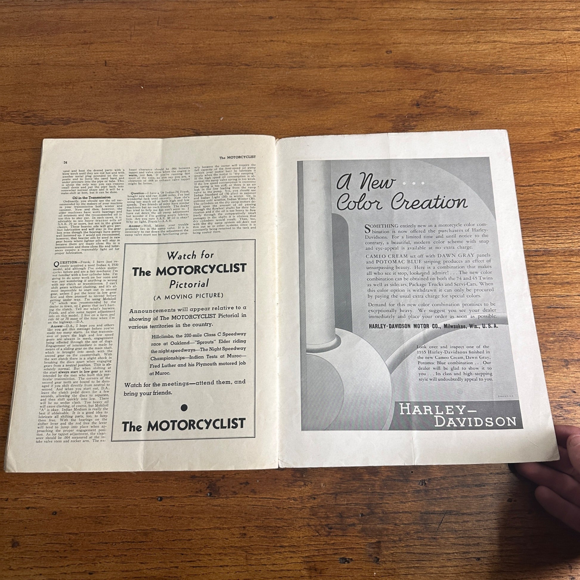 Vintage Motorcyclist Magazine September 1935 Hillclimber Brownie Harley Indian