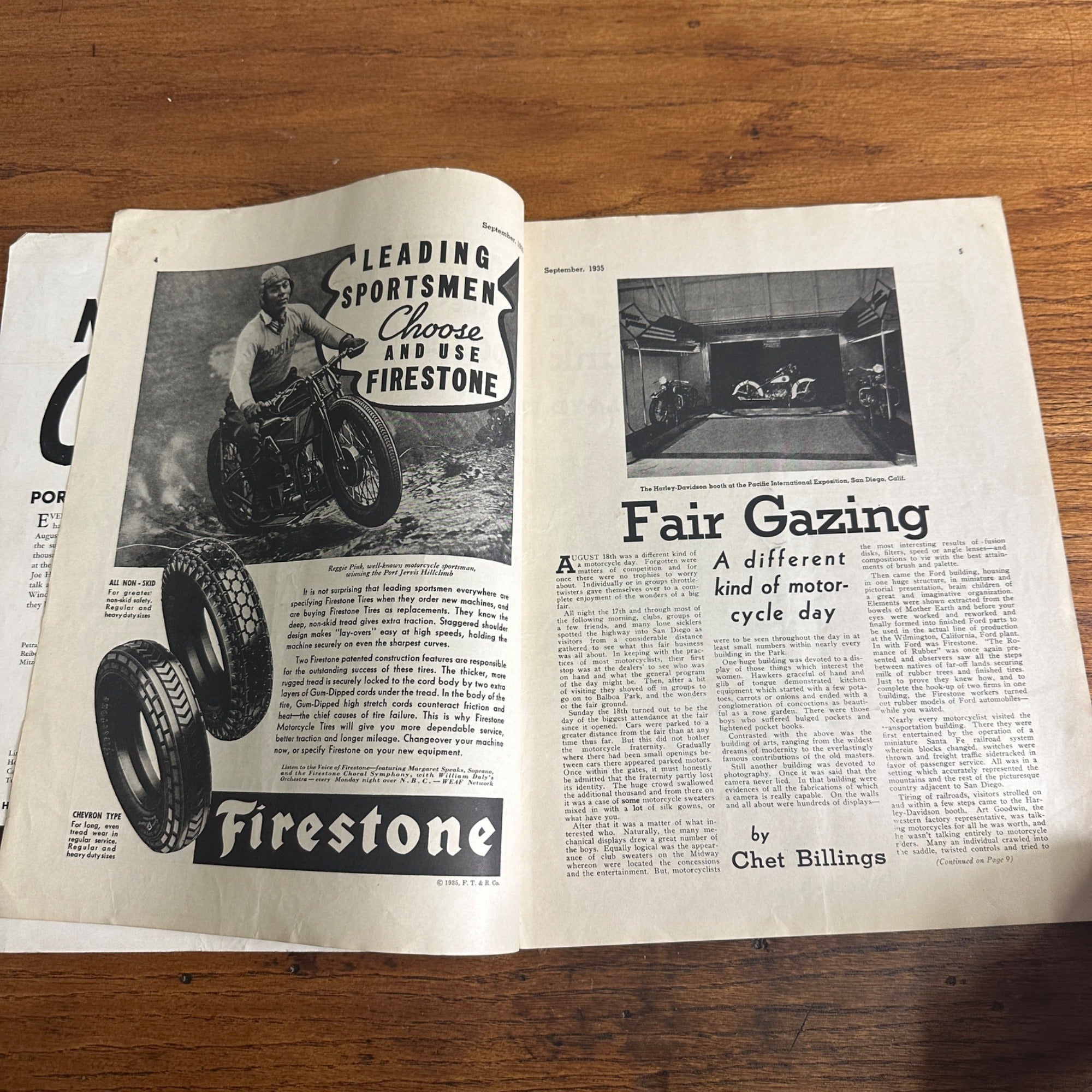 Vintage Motorcyclist Magazine September 1935 Hillclimber Brownie Harley Indian