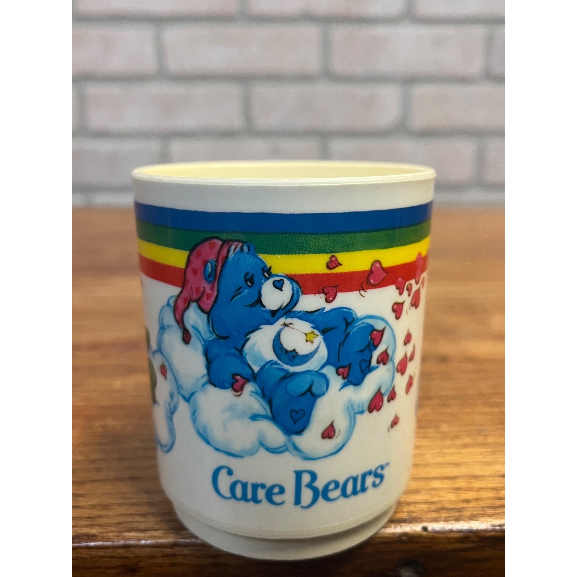 Vintage Care Bears Plastic-Handled Rainbow Mug American Greetings 1983 Deka Elizabeth, New Jersey