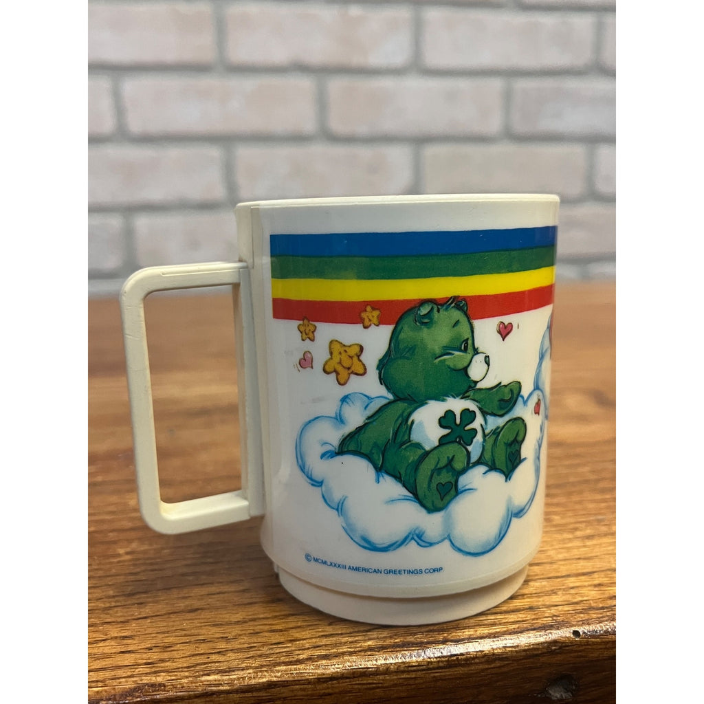 Vintage Care Bears Plastic-Handled Rainbow Mug American Greetings 1983 Deka Elizabeth, New Jersey