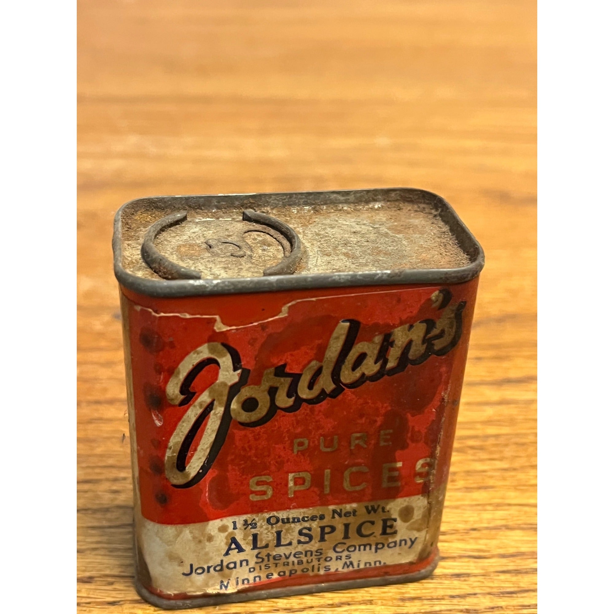Vintage Jordan's Pure Spice Allspice Tin - Jordan Stevens Co. - Minneapolis MN