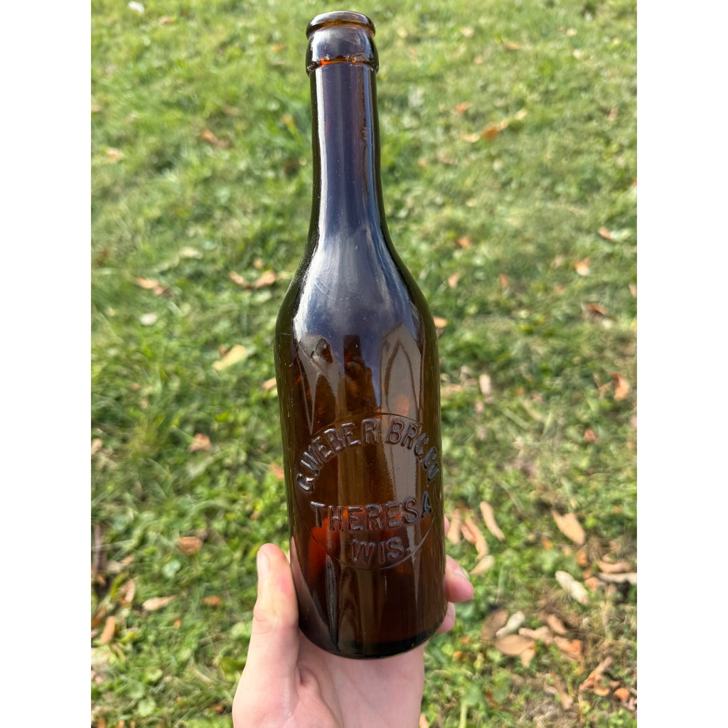 Vintage G. Weber Brewing Co. Pre-Prohibition Amber Beer Bottle Theresa Wis