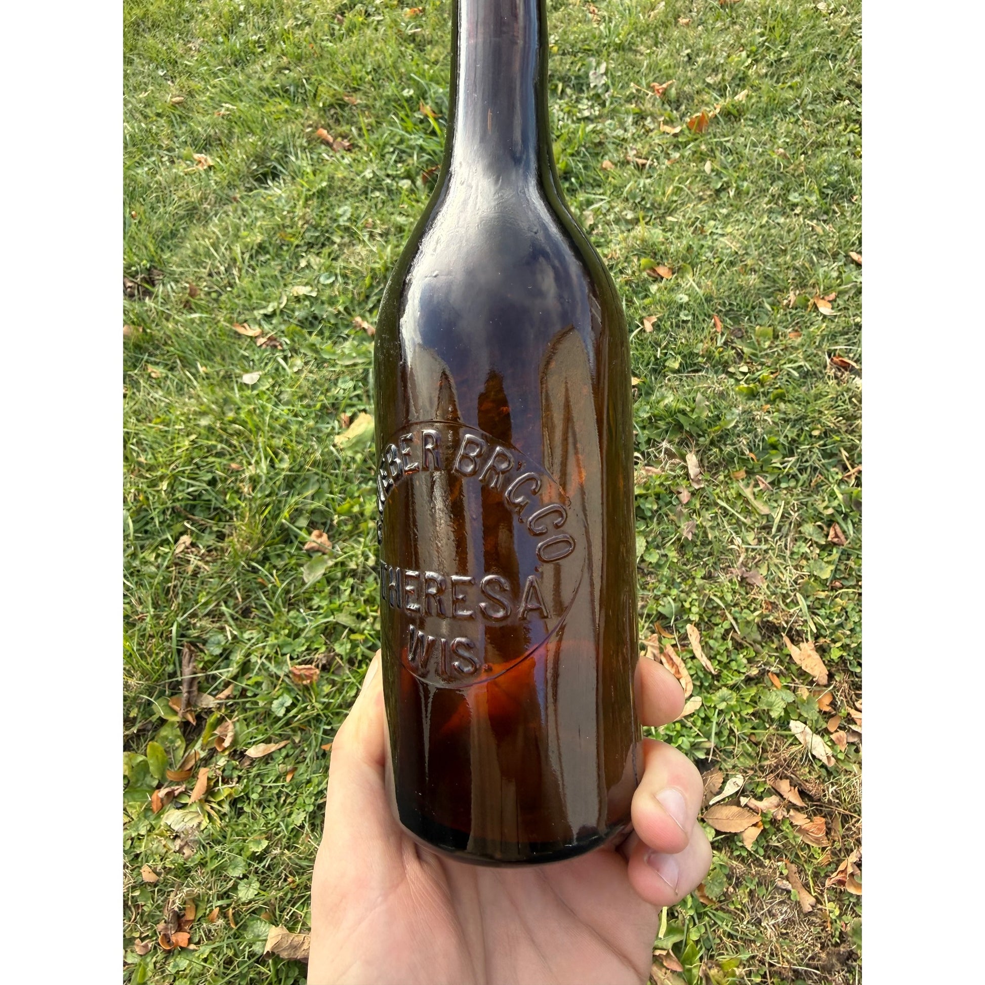 Vintage G. Weber Brewing Co. Pre-Prohibition Amber Beer Bottle Theresa Wis