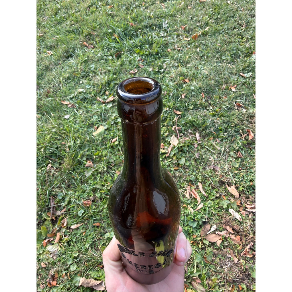 Vintage G. Weber Brewing Co. Pre-Prohibition Amber Beer Bottle Theresa Wis