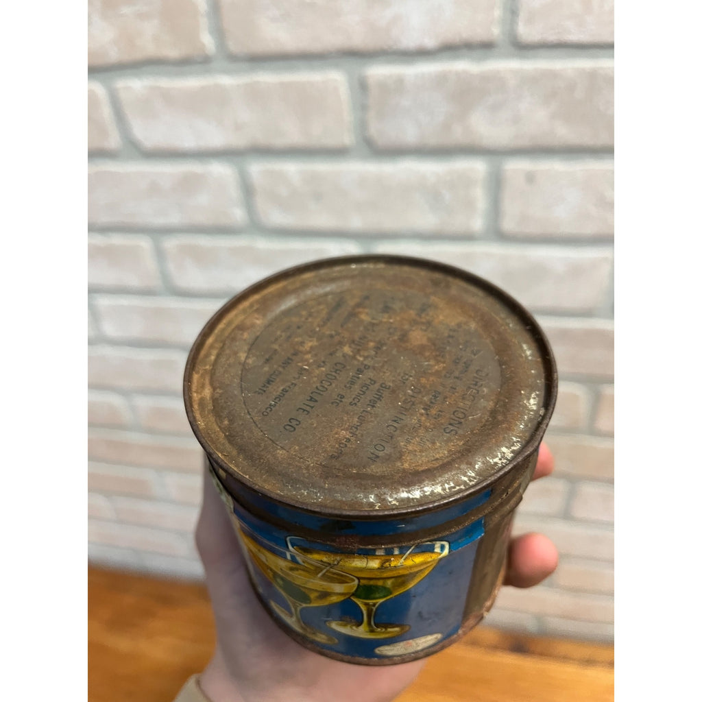 Vintage 1930s Planters 8oz Cocktail Salted Peanuts Tin Can With Lid Empty