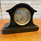 Vintage 1950s Seth Thomas Mantle Clock Faux Wood with Key