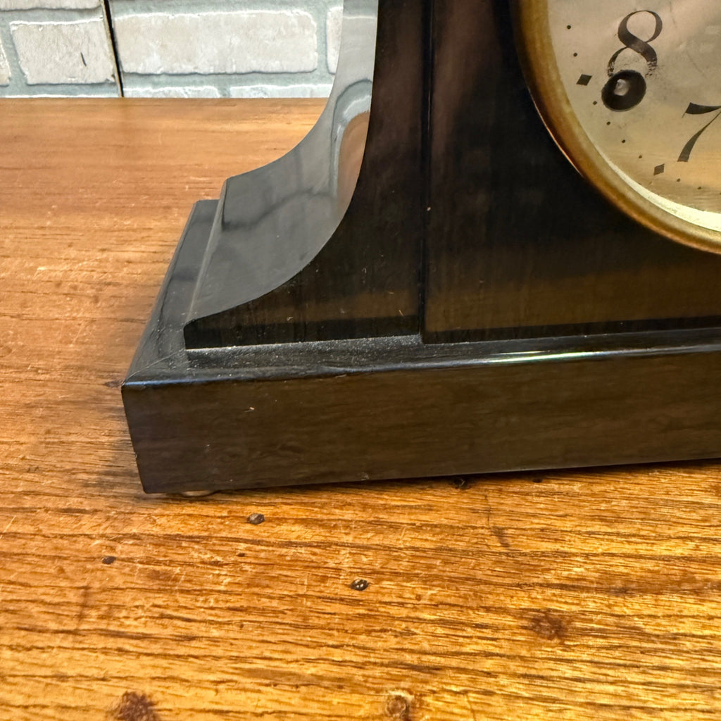 Vintage 1950s Seth Thomas Mantle Clock Faux Wood with Key