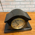 Vintage 1950s Seth Thomas Mantle Clock Faux Wood with Key