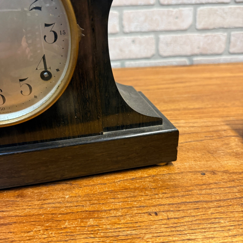 Vintage 1950s Seth Thomas Mantle Clock Faux Wood with Key
