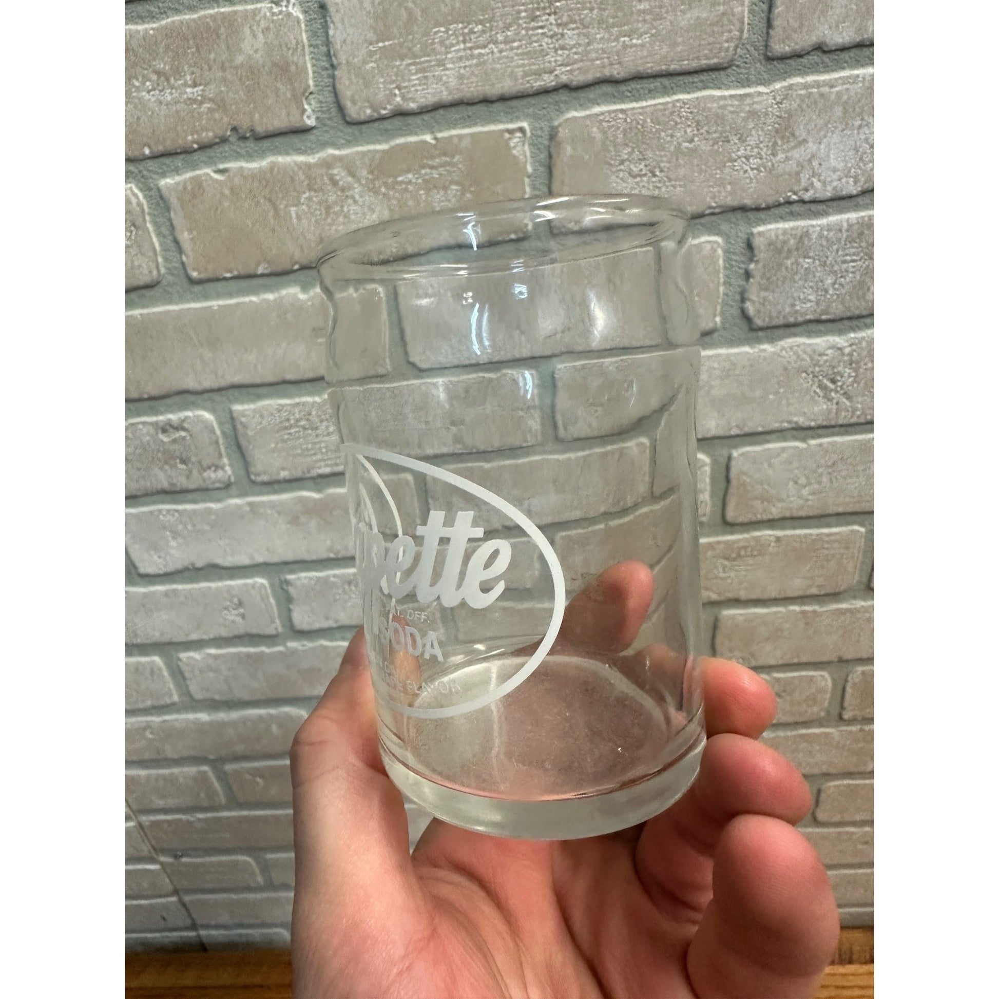 Vintage Grapette White ACL Soda Fountain Glass Drinking Cup