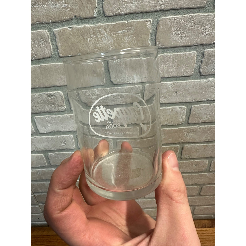 Vintage Grapette White ACL Soda Fountain Glass Drinking Cup