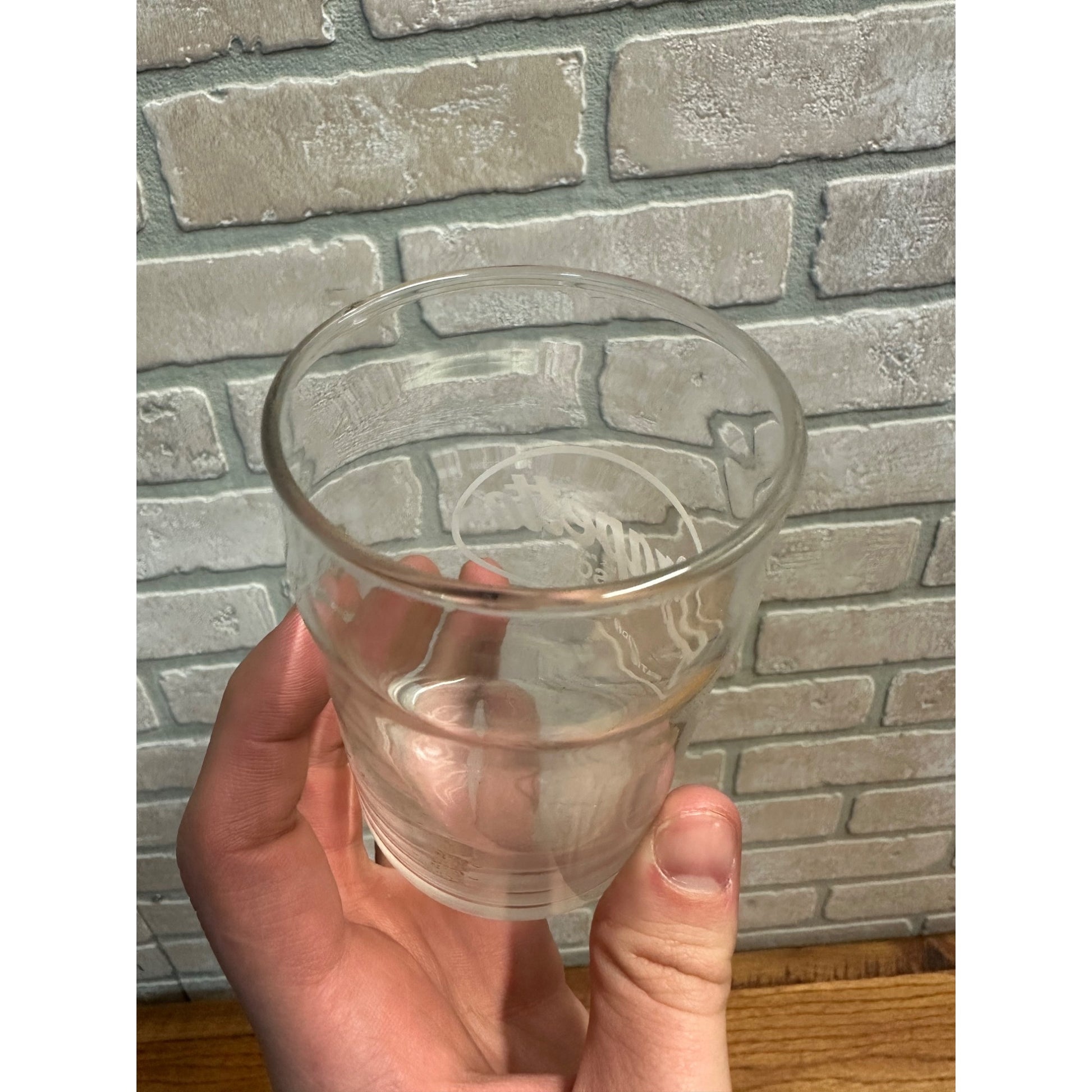 Vintage Grapette White ACL Soda Fountain Glass Drinking Cup