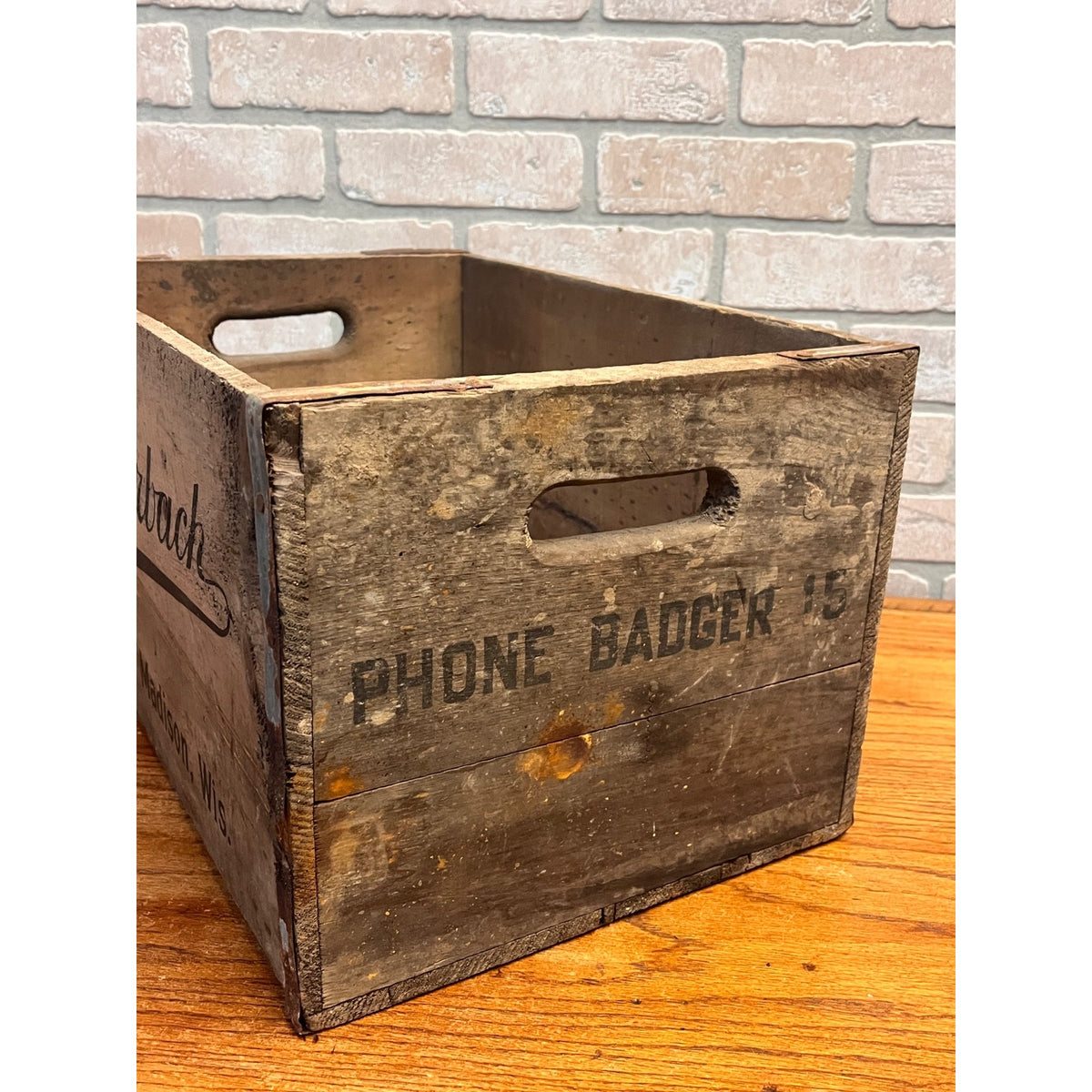 Vintage Fauerbach Beer Madison Wis Wooden Bottle Crate Case Wisconsin