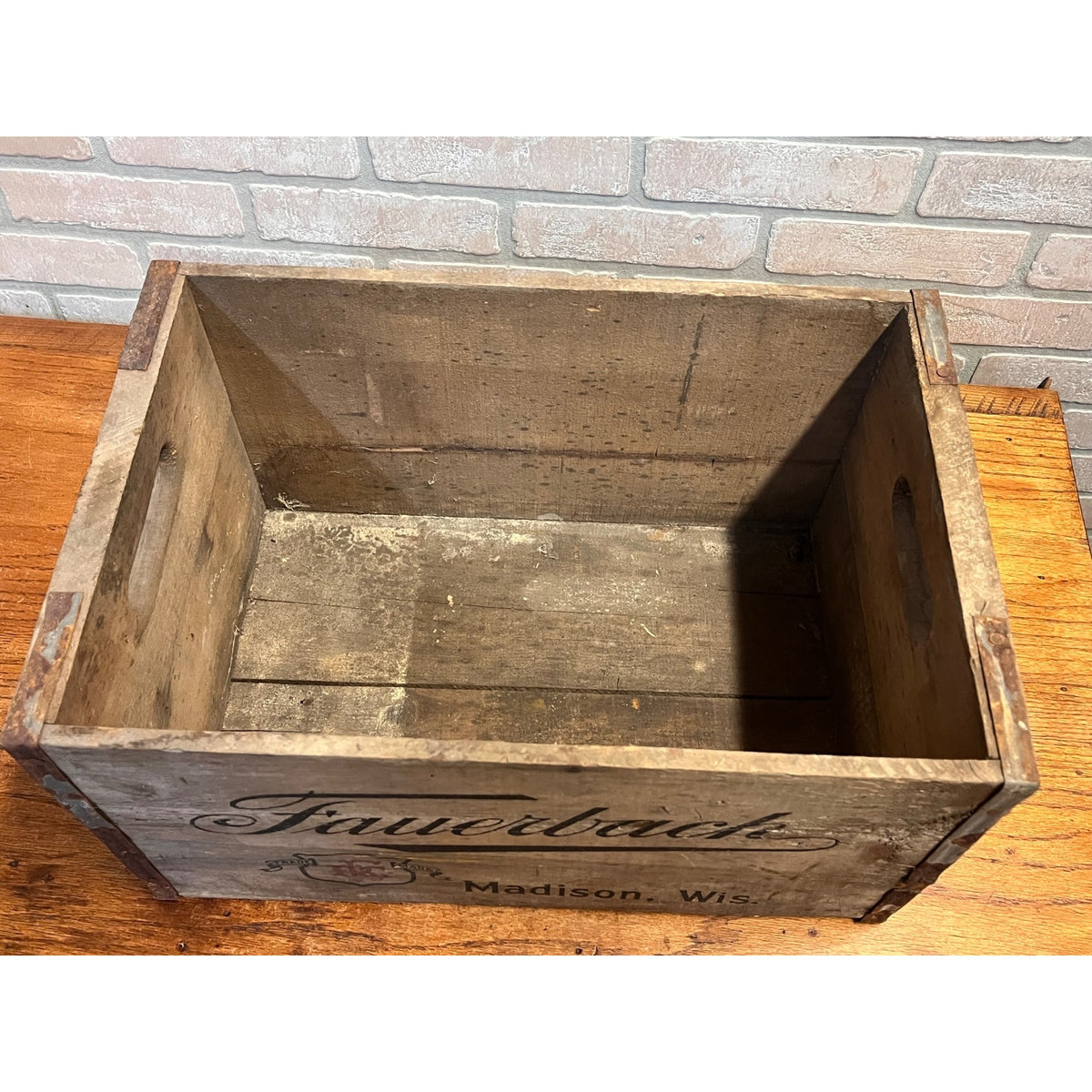 Vintage Fauerbach Beer Madison Wis Wooden Bottle Crate Case Wisconsin