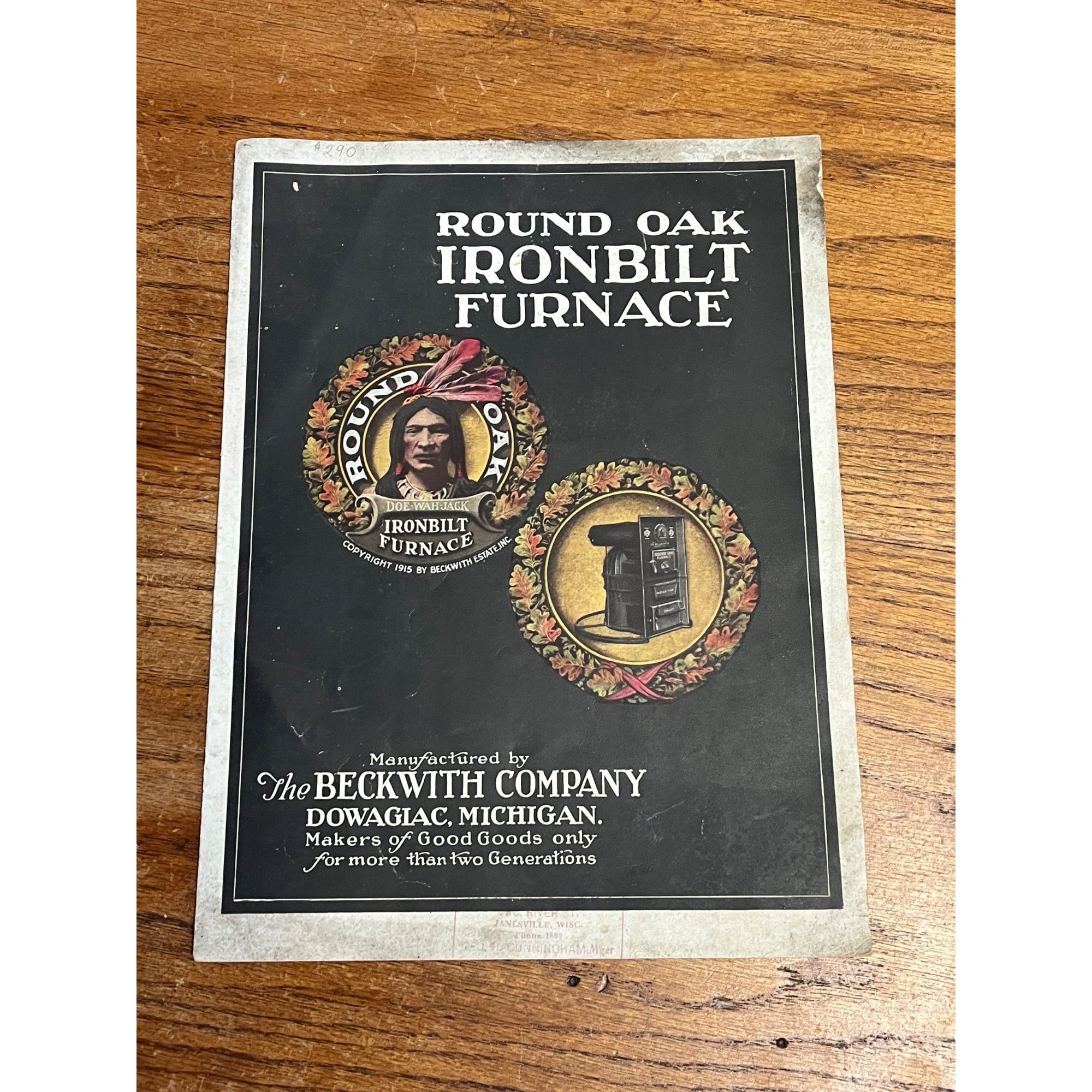 Vintage Round Oak Ironbilt Furnace Advertising Sales Brochure Promo Stove & Range