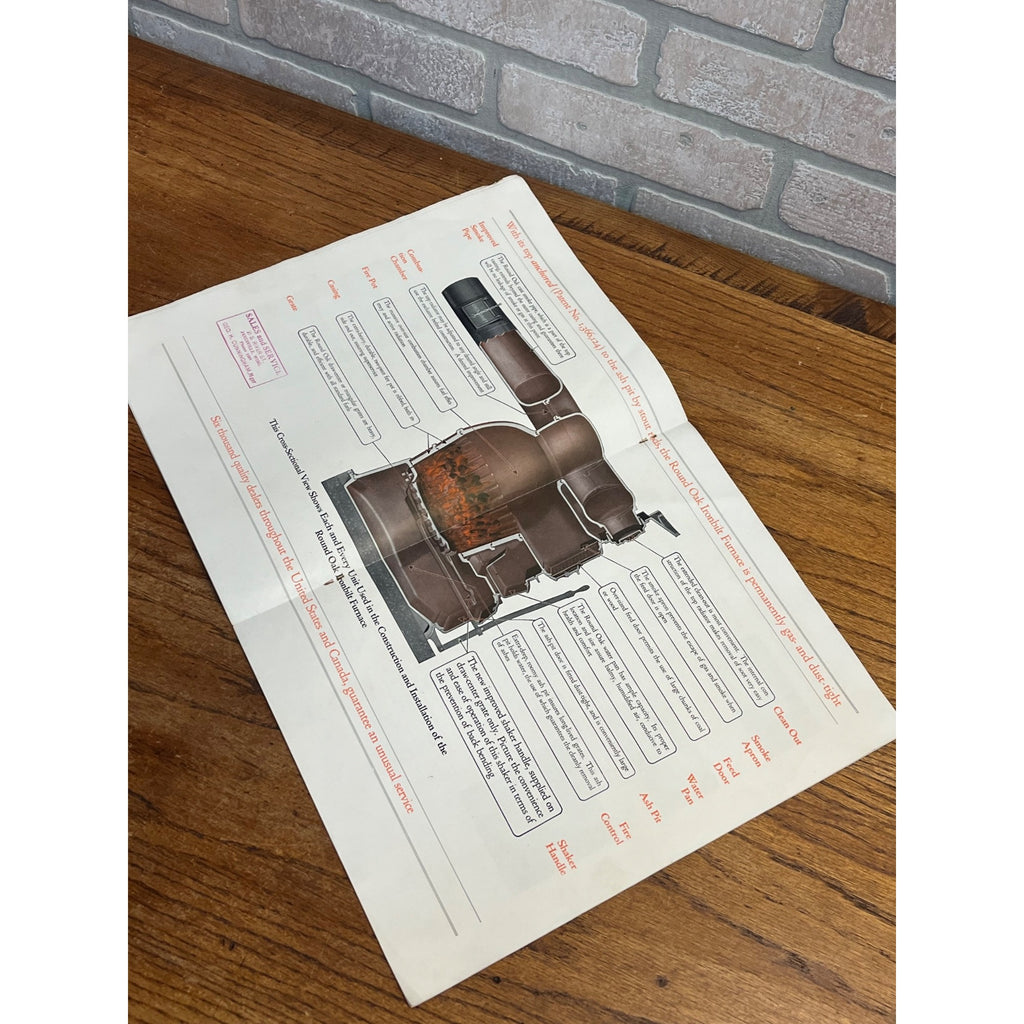 Vintage Round Oak Ironbilt Furnace Advertising Sales Brochure Promo Stove & Range