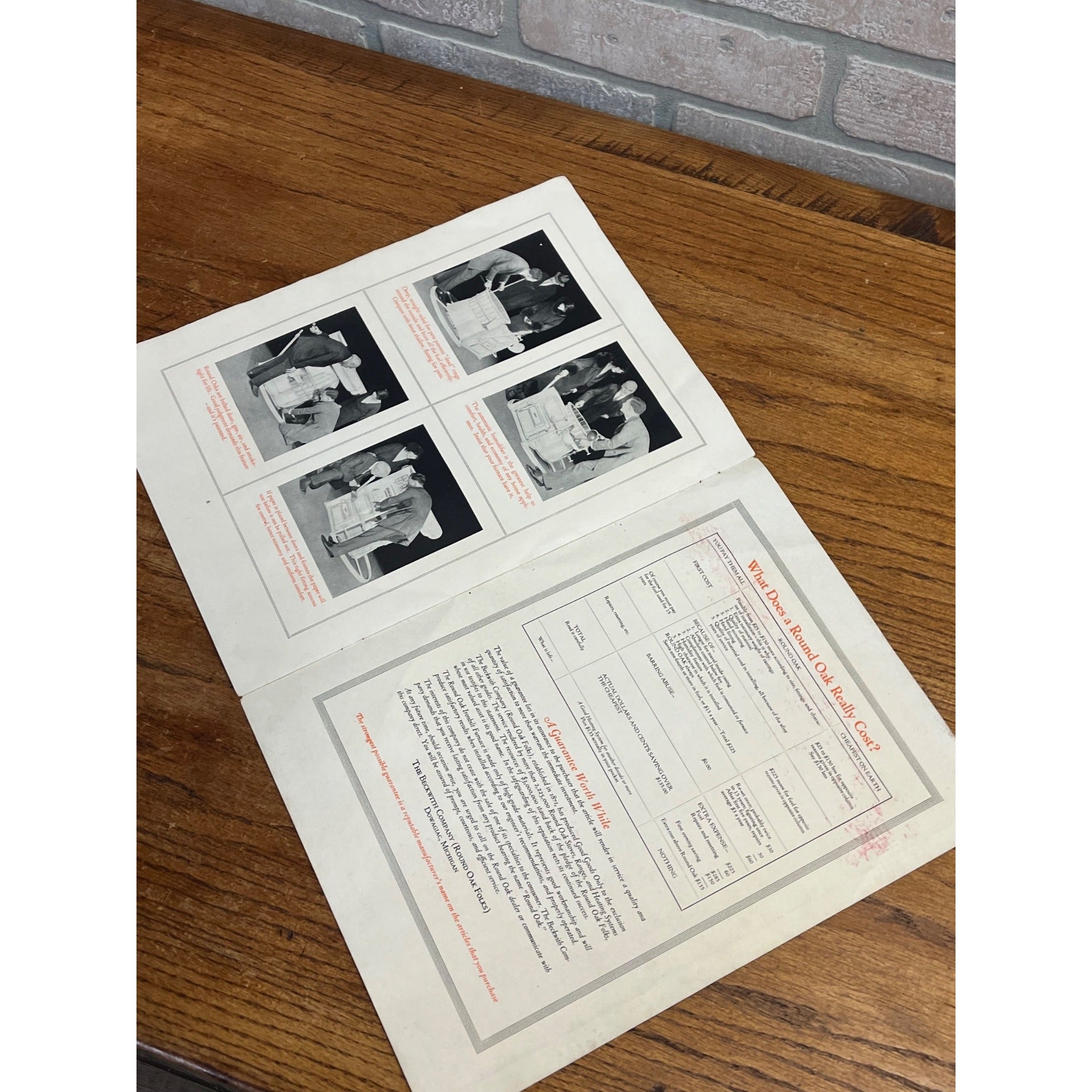 Vintage Round Oak Ironbilt Furnace Advertising Sales Brochure Promo Stove & Range